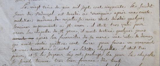 Registre paroissial de Verquin, 1750