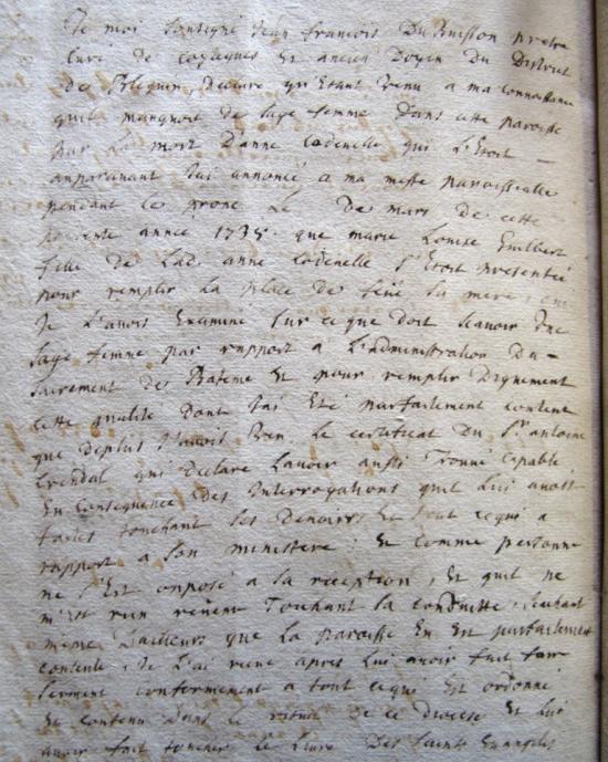 Registre paroissial de Coyecques, 1738