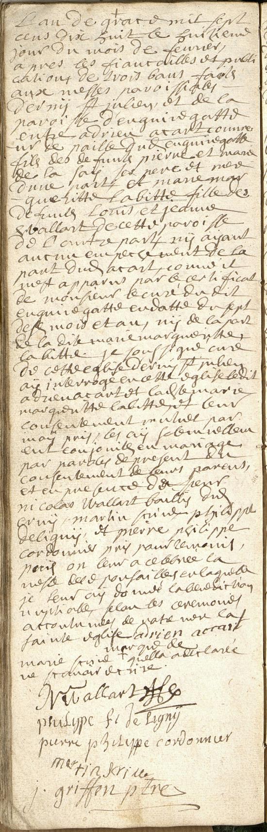 Second mariage en date du 8 février 1718