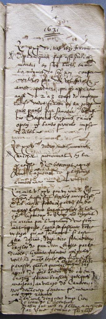 Registre paroissial de Fressin, 1625