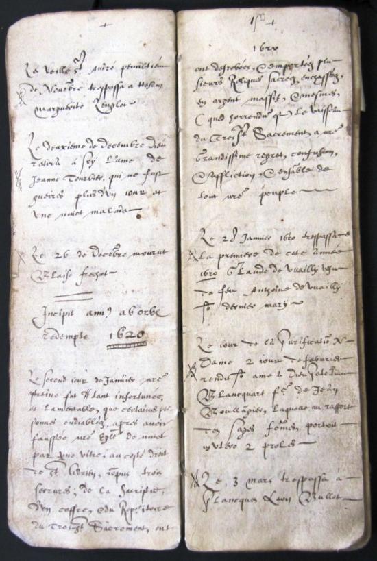 Registre paroissial de Fressin, 1620